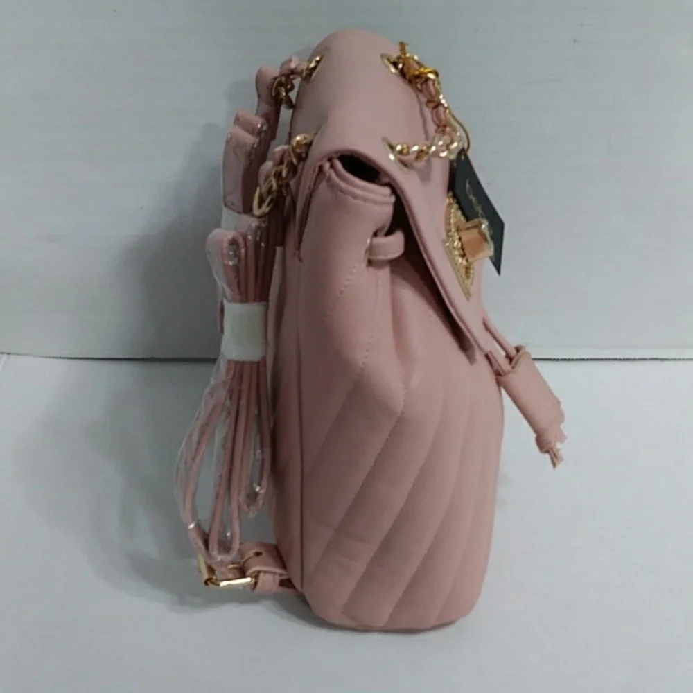 Bebe Blush Quilted Backpack with Gold Accents *NWT*